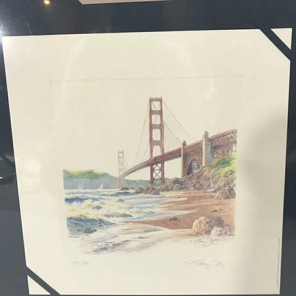NWT Kathleen Chaney Fritz Golden Gate Print